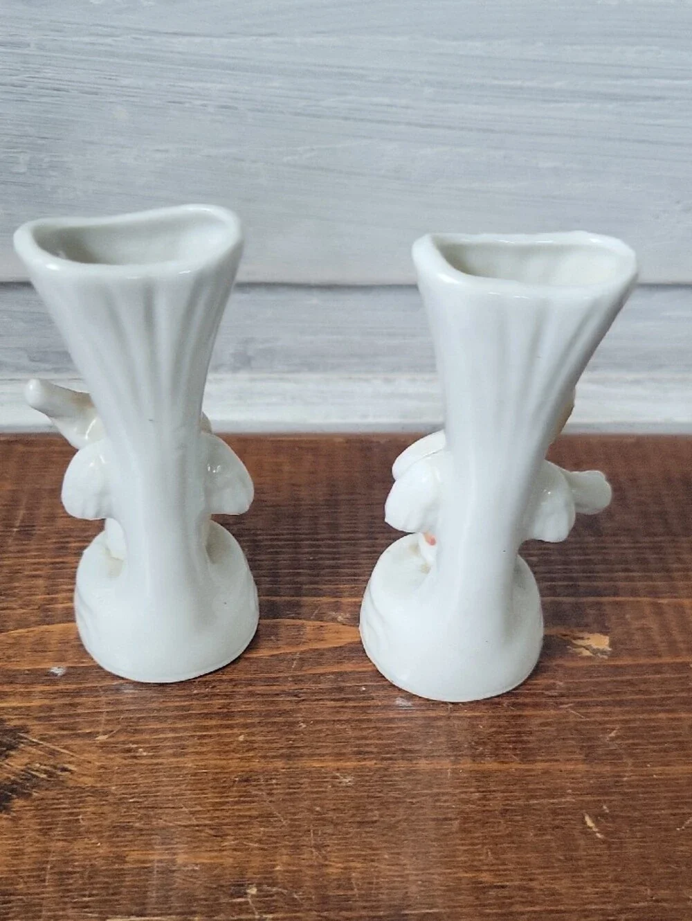 Vintage Mid Century Porcelain Cherub Angel Musician Bud Vases Japan